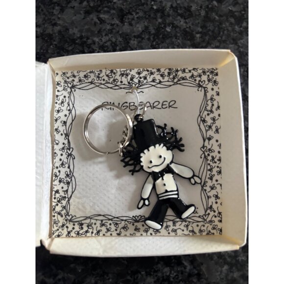 Bridesmaid & Ringbearer Wedding Pins & Keyring Set Vintage - Picture 13 of 15